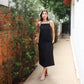 VESTIDO ALÇA FINA MIDI LINHO