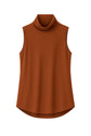 CAMISETA GOLA ALTA CAVADA ALONGADA TRICOT P MARROM