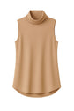 CAMISETA GOLA ALTA CAVADA ALONGADA TRICOT P MARROM