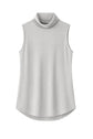 CAMISETA GOLA ALTA CAVADA ALONGADA TRICOT P MARROM