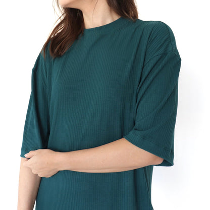 VESTIDO  BLUSÃO CURTO CANELADO M VERDE PETRÓLEO