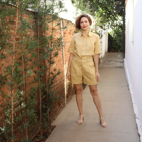 CAMISA MANGA CURTA P AMARELO SUAVE